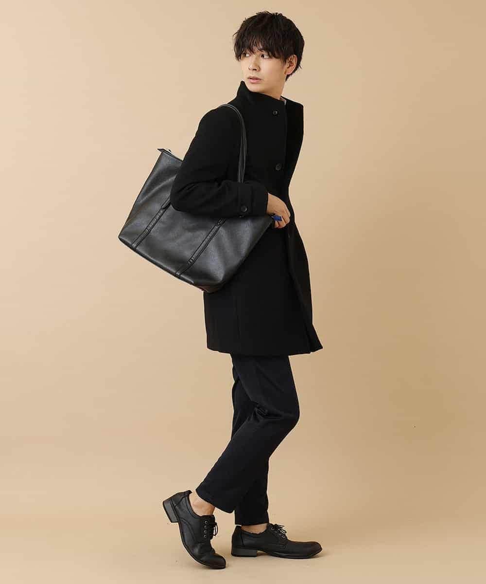 MKUAM62250 MK MICHEL KLEIN HOMME(MKミッシェルクランオム) 《オンラインストア限定プライス》【WEBストア限定カラー / ホワイト】ライトビーバースタンドメルトンコート ブラック