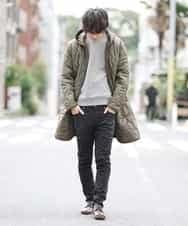 MKUAO05190 MK MICHEL KLEIN HOMME(MKミッシェルクランオム) 【軽量:防寒:トレンドシルエット】キルティングフードコート カーキ