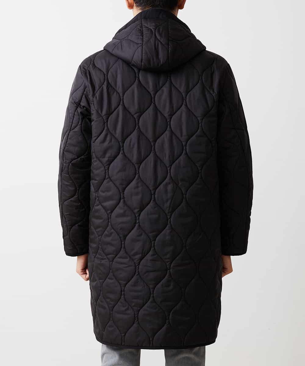 MKUAO05190 MK MICHEL KLEIN HOMME(MKミッシェルクランオム) 【軽量:防寒:トレンドシルエット】キルティングフードコート ブラック