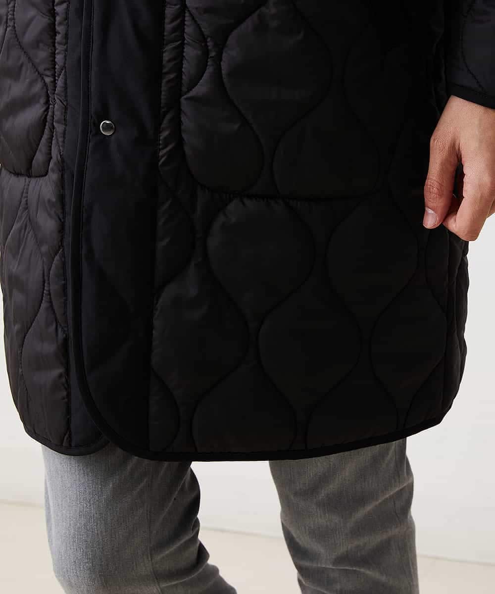 MKUAO05190 MK MICHEL KLEIN HOMME(MKミッシェルクランオム) 【軽量:防寒:トレンドシルエット】キルティングフードコート ブラック
