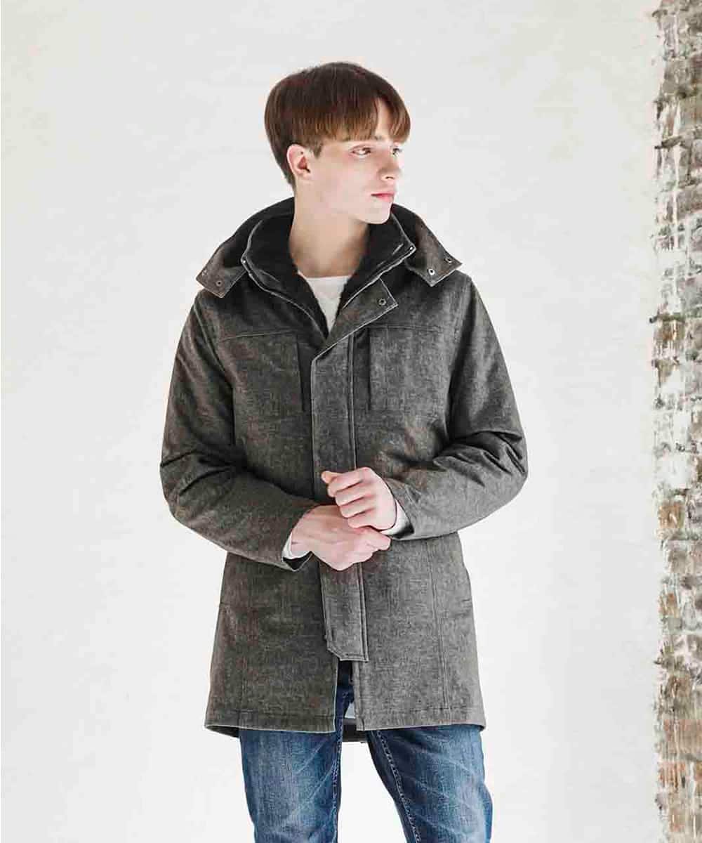 MKUAO22230 MK MICHEL KLEIN HOMME(MKミッシェルクランオム) 《オンラインストア限定プライス》【着脱可能！ハイブリットボアライナー付き】４ＷＡＹ：ストレッチコート カーキ