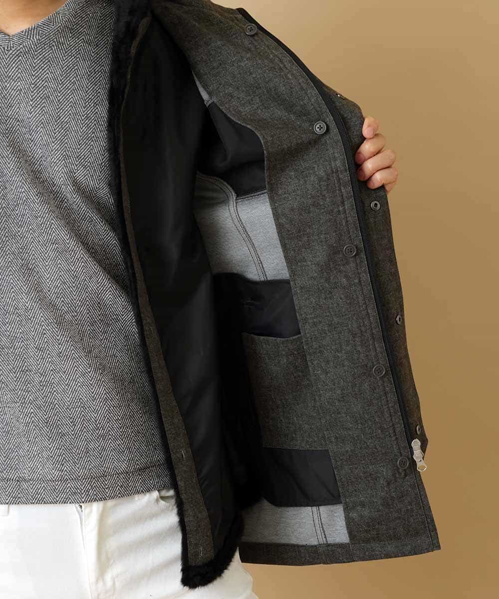 MKUAO22230 MK MICHEL KLEIN HOMME(MKミッシェルクランオム) 《オンラインストア限定プライス》【着脱可能！ハイブリットボアライナー付き】４ＷＡＹ：ストレッチコート カーキ