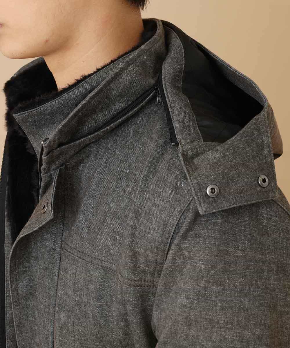 MKUAO22230 MK MICHEL KLEIN HOMME(MKミッシェルクランオム) 《オンラインストア限定プライス》【着脱可能！ハイブリットボアライナー付き】４ＷＡＹ：ストレッチコート カーキ
