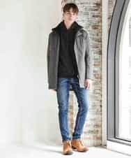 MKUAO22230 MK MICHEL KLEIN HOMME(MKミッシェルクランオム) 《オンラインストア限定プライス》【着脱可能！ハイブリットボアライナー付き】４ＷＡＹ：ストレッチコート カーキ