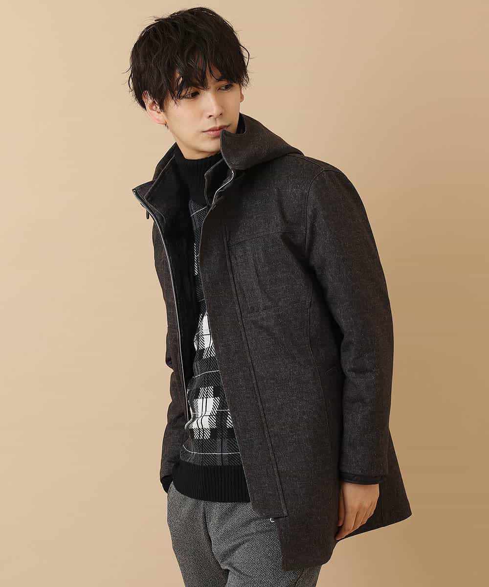 MKUAO22230 MK MICHEL KLEIN HOMME(MKミッシェルクランオム) 《オンラインストア限定プライス》【着脱可能！ハイブリットボアライナー付き】４ＷＡＹ：ストレッチコート ブラック