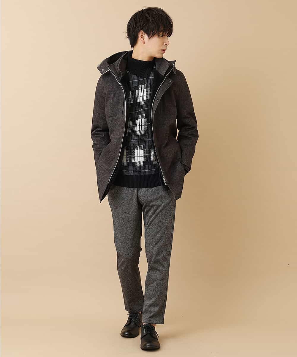 MKUAO22230 MK MICHEL KLEIN HOMME(MKミッシェルクランオム) 《オンラインストア限定プライス》【着脱可能！ハイブリットボアライナー付き】４ＷＡＹ：ストレッチコート ブラック