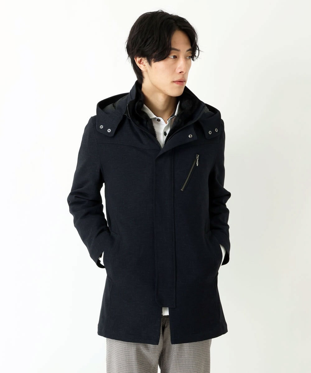 MKUAU11270 MK MICHEL KLEIN HOMME(MKミッシェルクランオム) 2WAY TEC ライナー付きコート ネイビー(57)