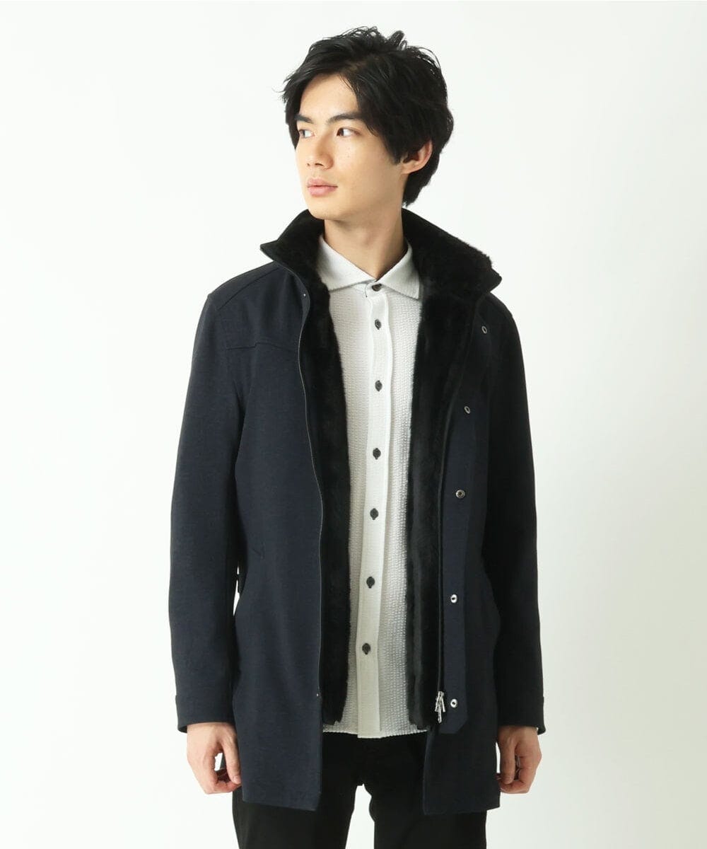 MKUAU11270 MK MICHEL KLEIN HOMME(MKミッシェルクランオム) 2WAY TEC ライナー付きコート ネイビー(57)