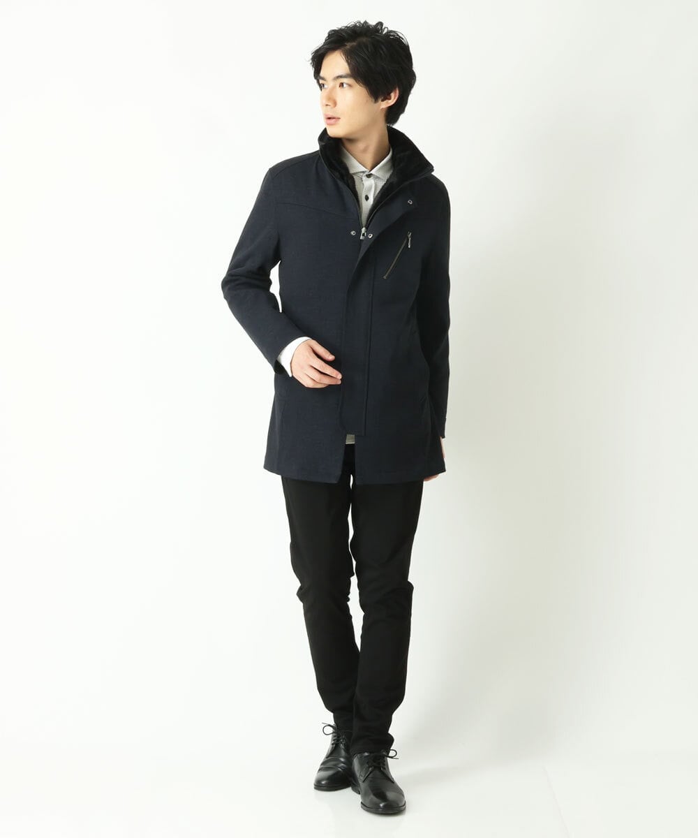 MKUAU11270 MK MICHEL KLEIN HOMME(MKミッシェルクランオム) 2WAY TEC ライナー付きコート ネイビー(57)