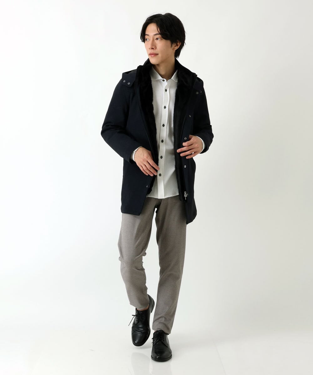 MKUAU11270 MK MICHEL KLEIN HOMME(MKミッシェルクランオム) 2WAY TEC ライナー付きコート ネイビー(57)