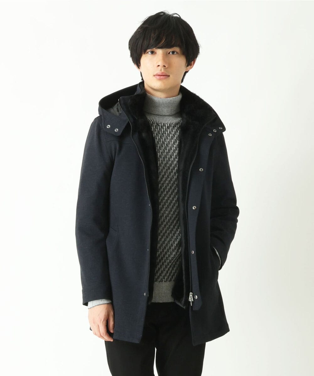 MKUAU11270 MK MICHEL KLEIN HOMME(MKミッシェルクランオム) 2WAY TEC ライナー付きコート ネイビー(57)