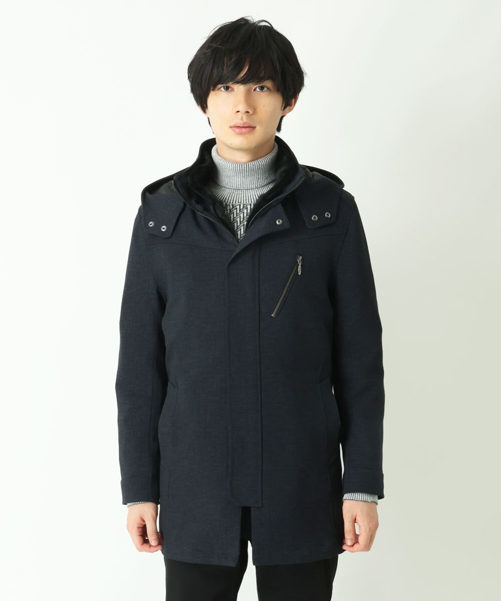 MKUAU11270 MK MICHEL KLEIN HOMME(MKミッシェルクランオム) 2WAY TEC ライナー付きコート ネイビー(57)