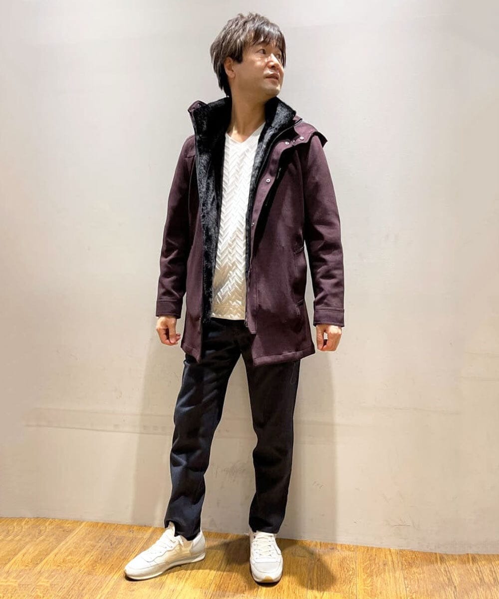 MKUAU11270 MK MICHEL KLEIN HOMME(MKミッシェルクランオム) 2WAY TEC ライナー付きコート パープル(77)