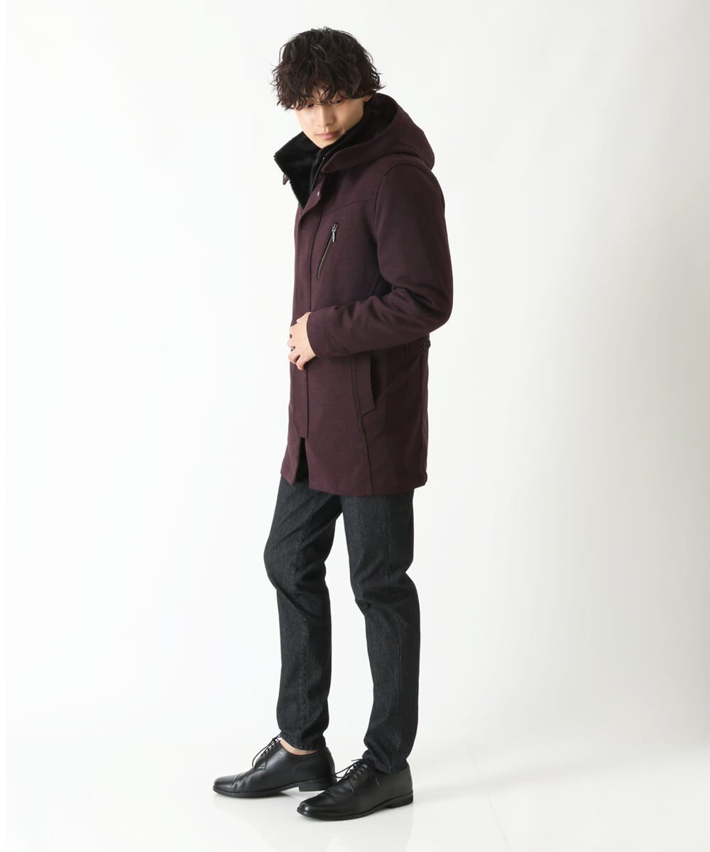 MKUAU11270 MK MICHEL KLEIN HOMME(MKミッシェルクランオム) 2WAY TEC ライナー付きコート パープル(77)