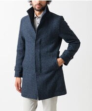 MKUAV70420 MK MICHEL KLEIN HOMME(MKミッシェルクランオム) 尾州ツイード / ロングコート ブルー