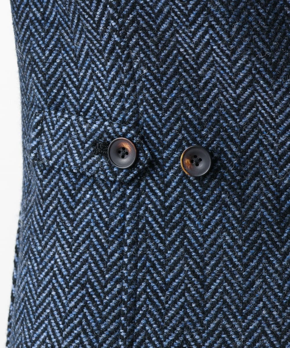 MKUAV70420 MK MICHEL KLEIN HOMME(MKミッシェルクランオム) 尾州ツイード / ロングコート ブルー