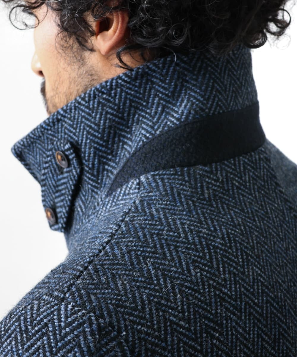 MKUAV70420 MK MICHEL KLEIN HOMME(MKミッシェルクランオム) 尾州ツイード / ロングコート ブルー