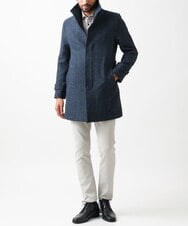 MKUAV70420 MK MICHEL KLEIN HOMME(MKミッシェルクランオム) 尾州ツイード / ロングコート ブルー