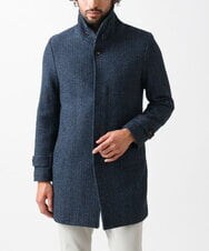 MKUAV70420 MK MICHEL KLEIN HOMME(MKミッシェルクランオム) 尾州ツイード / ロングコート ブルー
