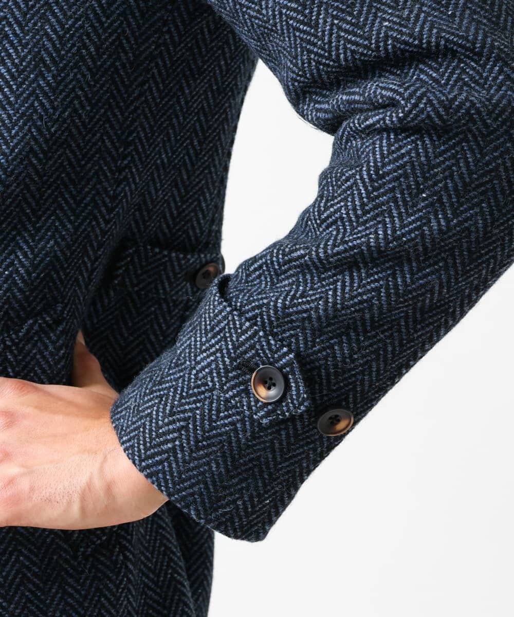 MKUAV70420 MK MICHEL KLEIN HOMME(MKミッシェルクランオム) 尾州ツイード / ロングコート ブルー