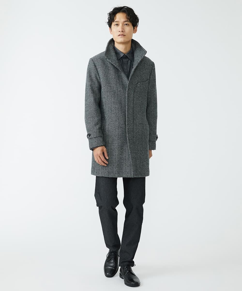 MKUAV70420 MK MICHEL KLEIN HOMME(MKミッシェルクランオム) 尾州ツイード / ロングコート グレー(92)