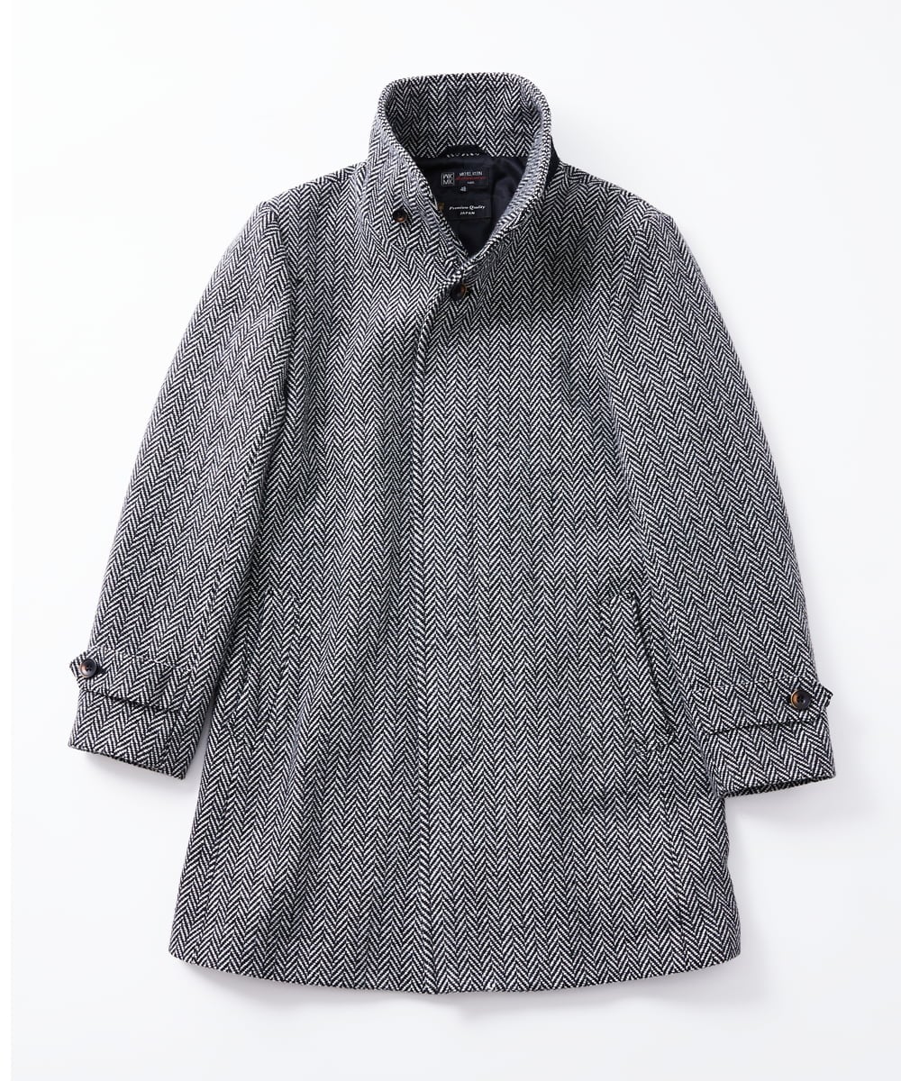 MKUAV70420 MK MICHEL KLEIN HOMME(MKミッシェルクランオム) 尾州ツイード / ロングコート グレー(92)