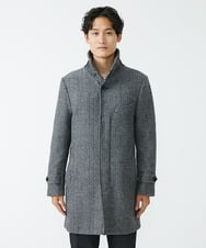 MKUAV70420 MK MICHEL KLEIN HOMME(MKミッシェルクランオム) 尾州ツイード / ロングコート グレー(92)