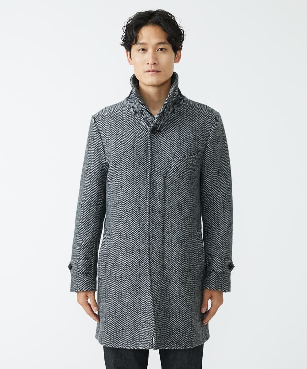 MKUAV70420 MK MICHEL KLEIN HOMME(MKミッシェルクランオム) 尾州ツイード / ロングコート グレー(92)