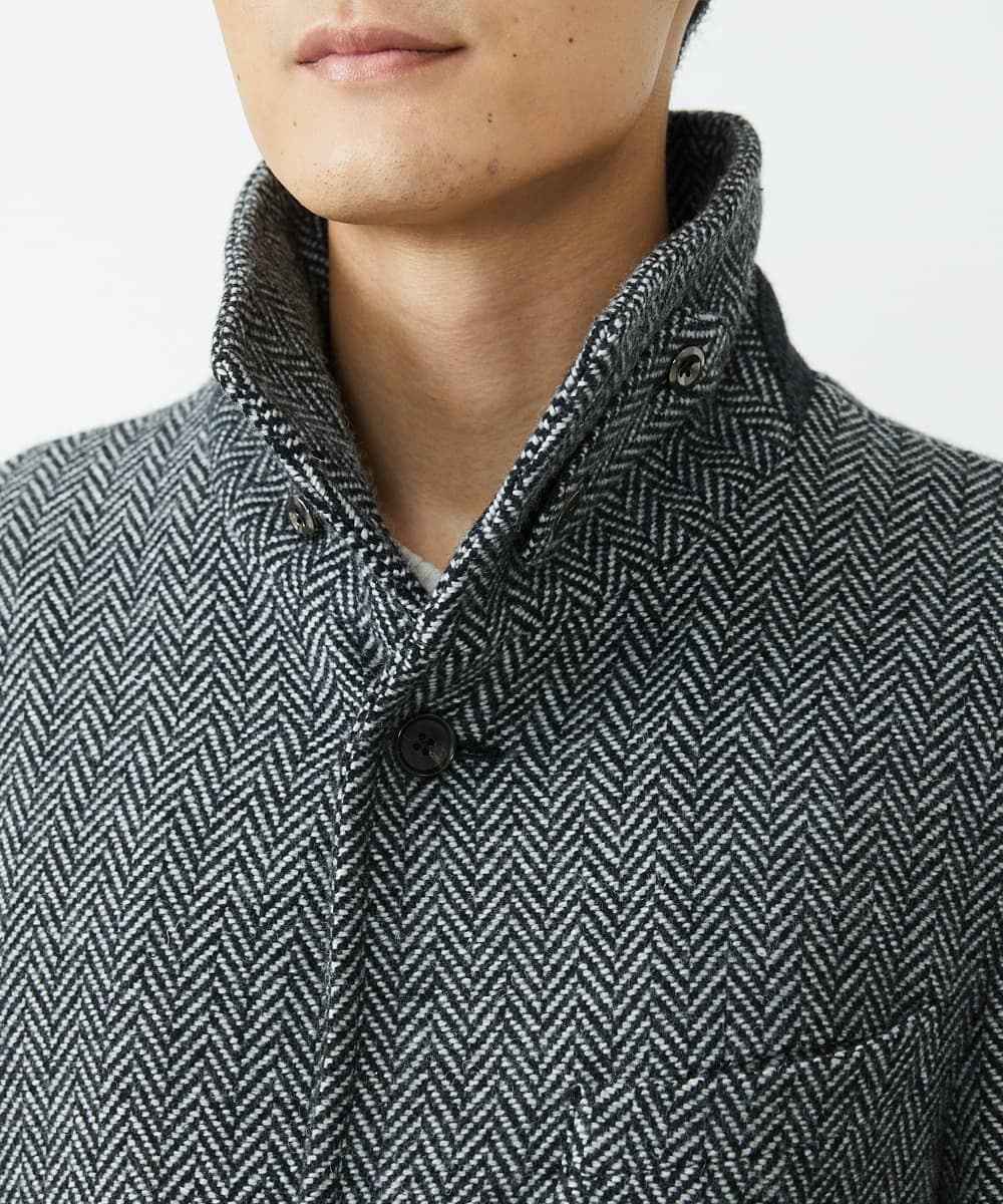 MKUAV70420 MK MICHEL KLEIN HOMME(MKミッシェルクランオム) 尾州ツイード / ロングコート グレー(92)
