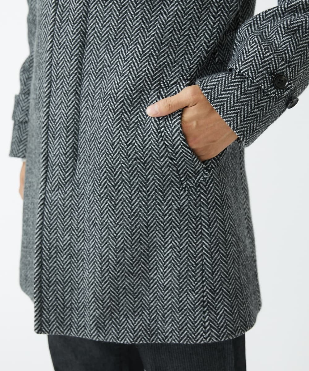 MKUAV70420 MK MICHEL KLEIN HOMME(MKミッシェルクランオム) 尾州ツイード / ロングコート グレー(92)