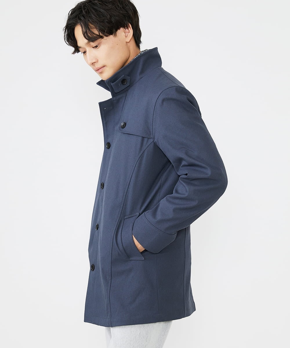 MKUAV71420 MK MICHEL KLEIN HOMME(MKミッシェルクランオム) ライナー付き / ウールタッチボンディングコート ブルー(55)