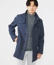 MKUAV71420 MK MICHEL KLEIN HOMME(MKミッシェルクランオム) ライナー付き / ウールタッチボンディングコート ブルー(55)
