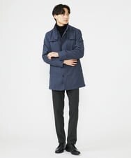 MKUAV71420 MK MICHEL KLEIN HOMME(MKミッシェルクランオム) ライナー付き / ウールタッチボンディングコート ブルー(55)