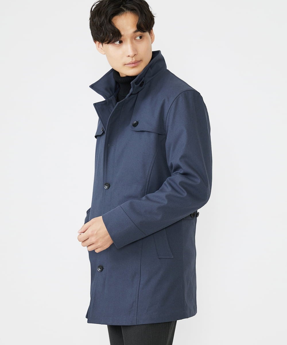 MKUAV71420 MK MICHEL KLEIN HOMME(MKミッシェルクランオム) ライナー付き / ウールタッチボンディングコート ブルー(55)
