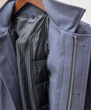 MKUAV71420 MK MICHEL KLEIN HOMME(MKミッシェルクランオム) ライナー付き / ウールタッチボンディングコート ブルー(55)