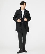 MKUAV71420 MK MICHEL KLEIN HOMME(MKミッシェルクランオム) ライナー付き / ウールタッチボンディングコート ブラック(94)