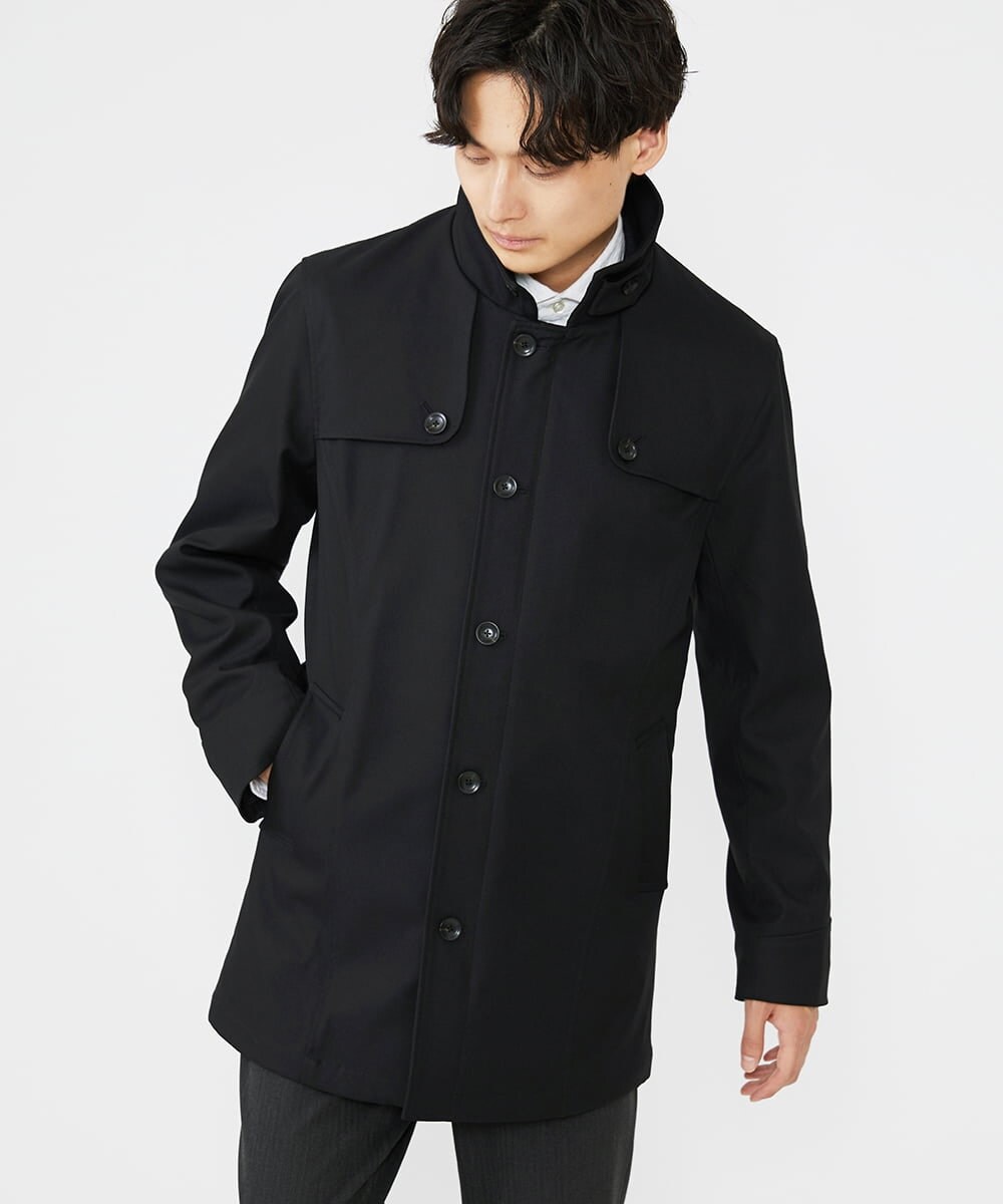 MKUAV71420 MK MICHEL KLEIN HOMME(MKミッシェルクランオム) ライナー付き / ウールタッチボンディングコート ブラック(94)