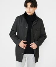 MKUAX11272 MK MICHEL KLEIN HOMME(MKミッシェルクランオム) 2WAYスタンドコート / TEC EASY JERSY カーキ(37)