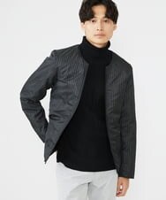 MKUAX11272 MK MICHEL KLEIN HOMME(MKミッシェルクランオム) 2WAYスタンドコート / TEC EASY JERSY カーキ(37)