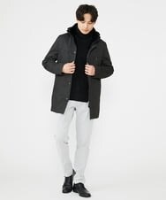 MKUAX11272 MK MICHEL KLEIN HOMME(MKミッシェルクランオム) 2WAYスタンドコート / TEC EASY JERSY カーキ(37)