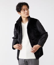 MKUAX11272 MK MICHEL KLEIN HOMME(MKミッシェルクランオム) 2WAYスタンドコート / TEC EASY JERSY パープル(77)