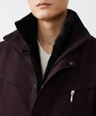 MKUAX11272 MK MICHEL KLEIN HOMME(MKミッシェルクランオム) 2WAYスタンドコート / TEC EASY JERSY パープル(77)