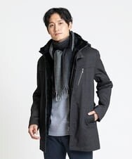 MKUAX11272 MK MICHEL KLEIN HOMME(MKミッシェルクランオム) 2WAYスタンドコート / TEC EASY JERSY ブラック(94)