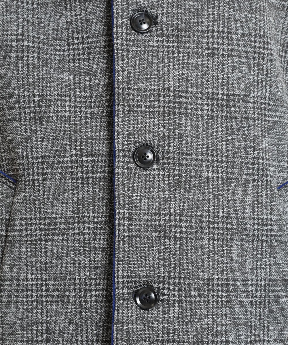 MKUAX30272 MK MICHEL KLEIN HOMME(MKミッシェルクランオム) グレンチェックスタンドコート グレー(92)