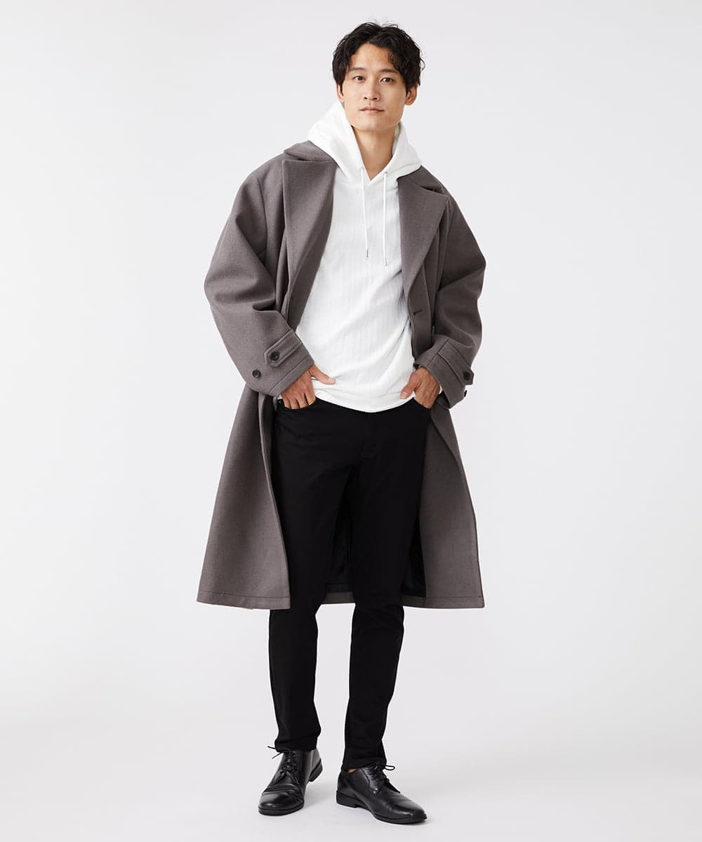 MKUAX33220 MK MICHEL KLEIN HOMME(MKミッシェルクランオム) BIGシルエットダブルコート  ブラウン(86)