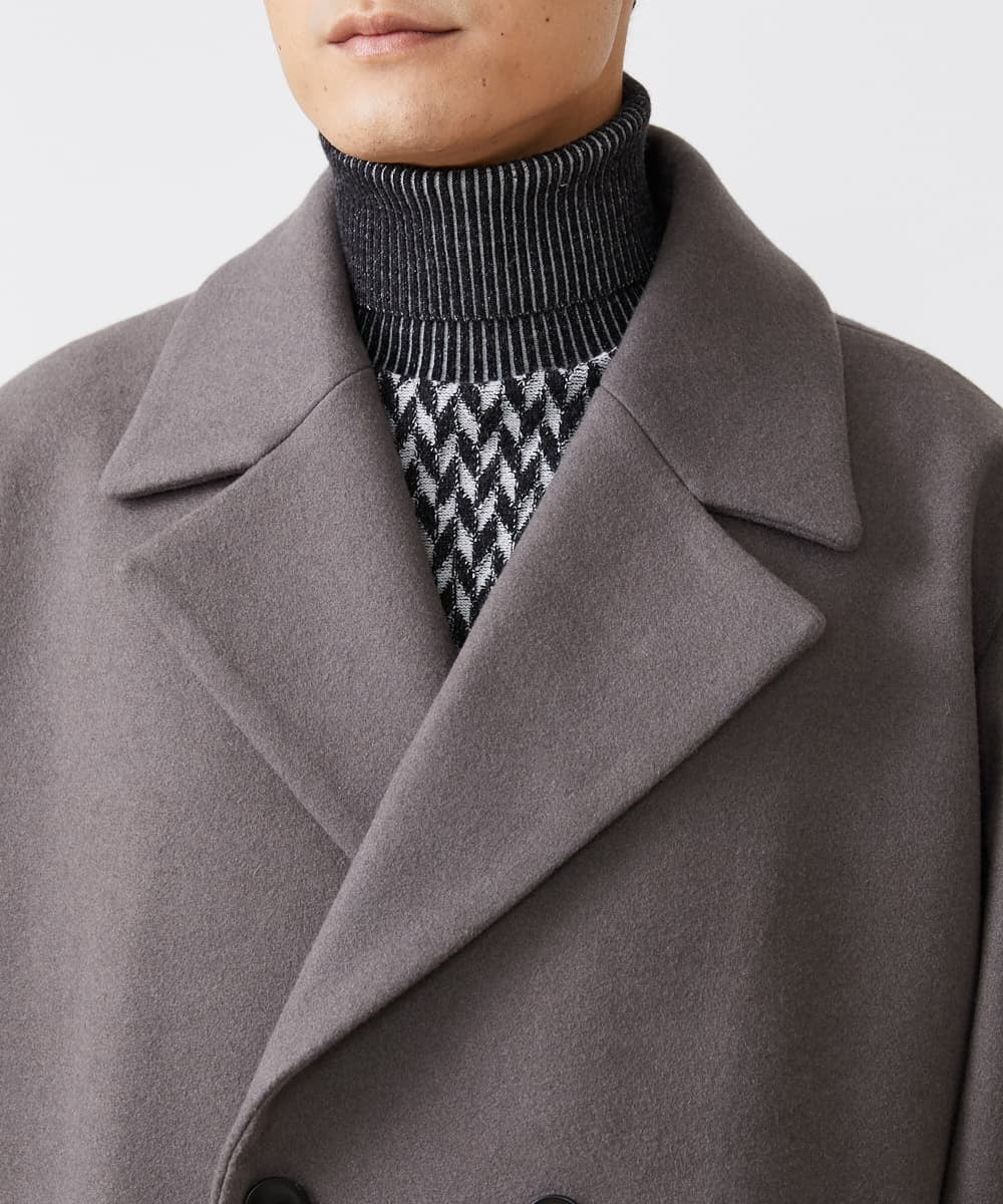 MKUAX33220 MK MICHEL KLEIN HOMME(MKミッシェルクランオム) BIGシルエットダブルコート  ブラウン(86)