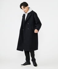 MKUAX33220 MK MICHEL KLEIN HOMME(MKミッシェルクランオム) BIGシルエットダブルコート  ブラック(94)