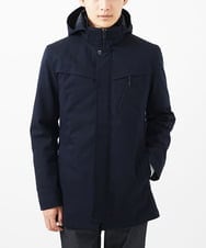 MKUCA71500 MK MICHEL KLEIN HOMME(MKミッシェルクランオム) 【ダウン混ライナー付き】3WAYフードコート / ラナテックボンディングカルゼ ネイビー