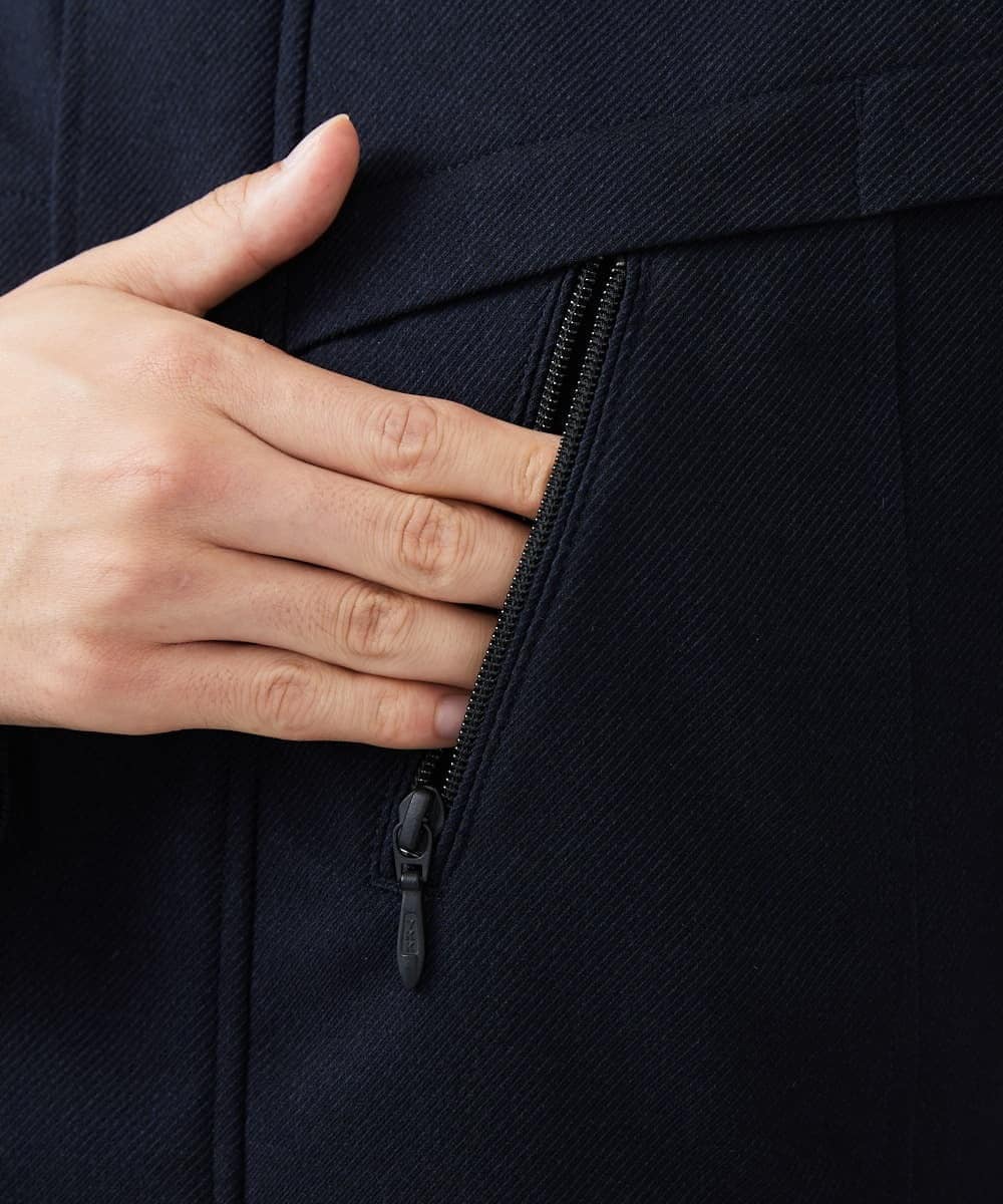 MKUCA71500 MK MICHEL KLEIN HOMME(MKミッシェルクランオム) 【ダウン混ライナー付き】3WAYフードコート / ラナテックボンディングカルゼ ネイビー