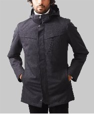 MKUCA71500 MK MICHEL KLEIN HOMME(MKミッシェルクランオム) 【在庫限り/残りわずか/ダウン入りライナー付き】3WAYフード付きコート  ダークグレー